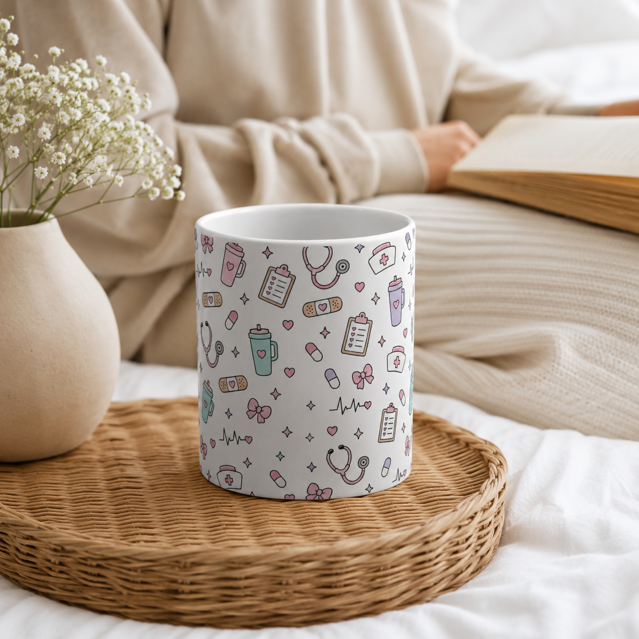 Cute Nurse Pattern Coffee Mug