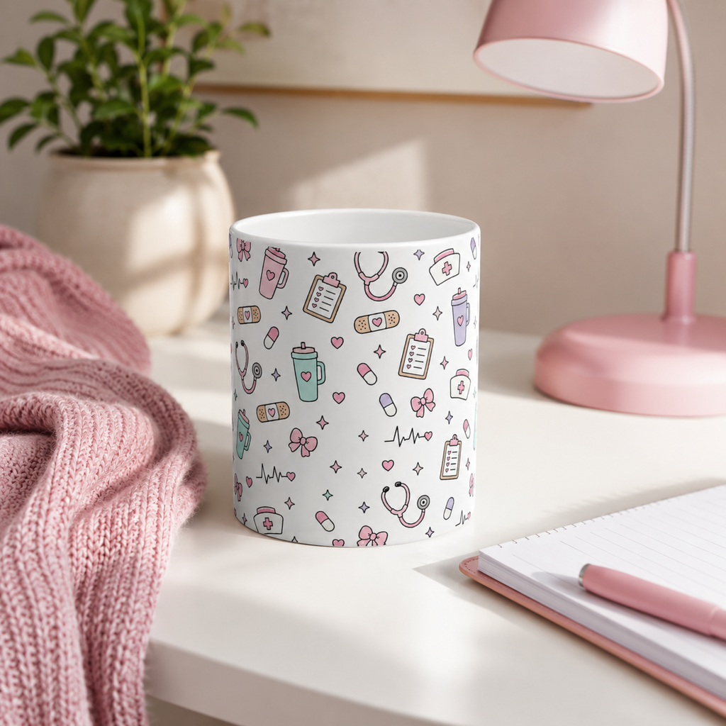 Cute Nurse Pattern Coffee Mug