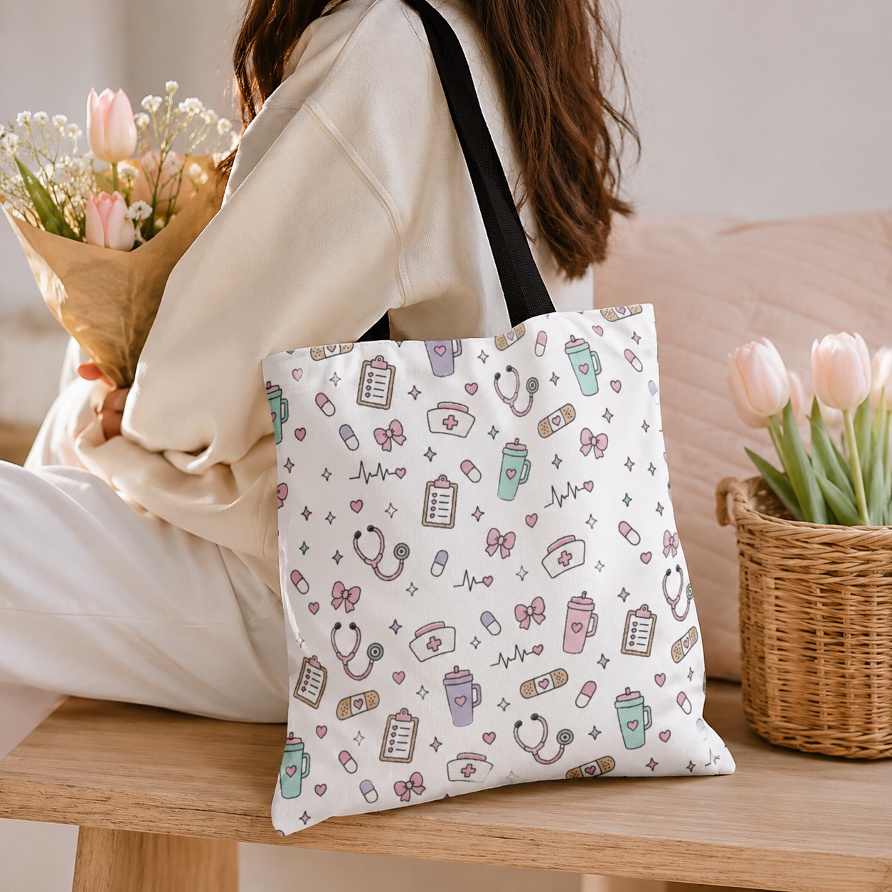 Cute Nurse Tote Bag