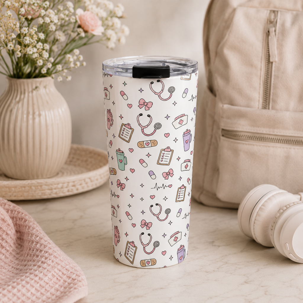 Cute Nurse Pattern Tumbler