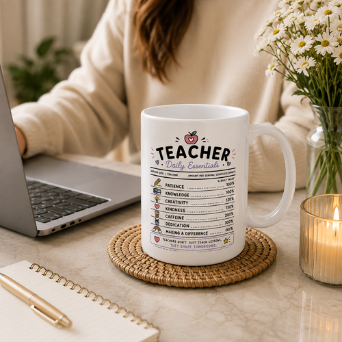 Teacher Daily Essentials Coffee Mug